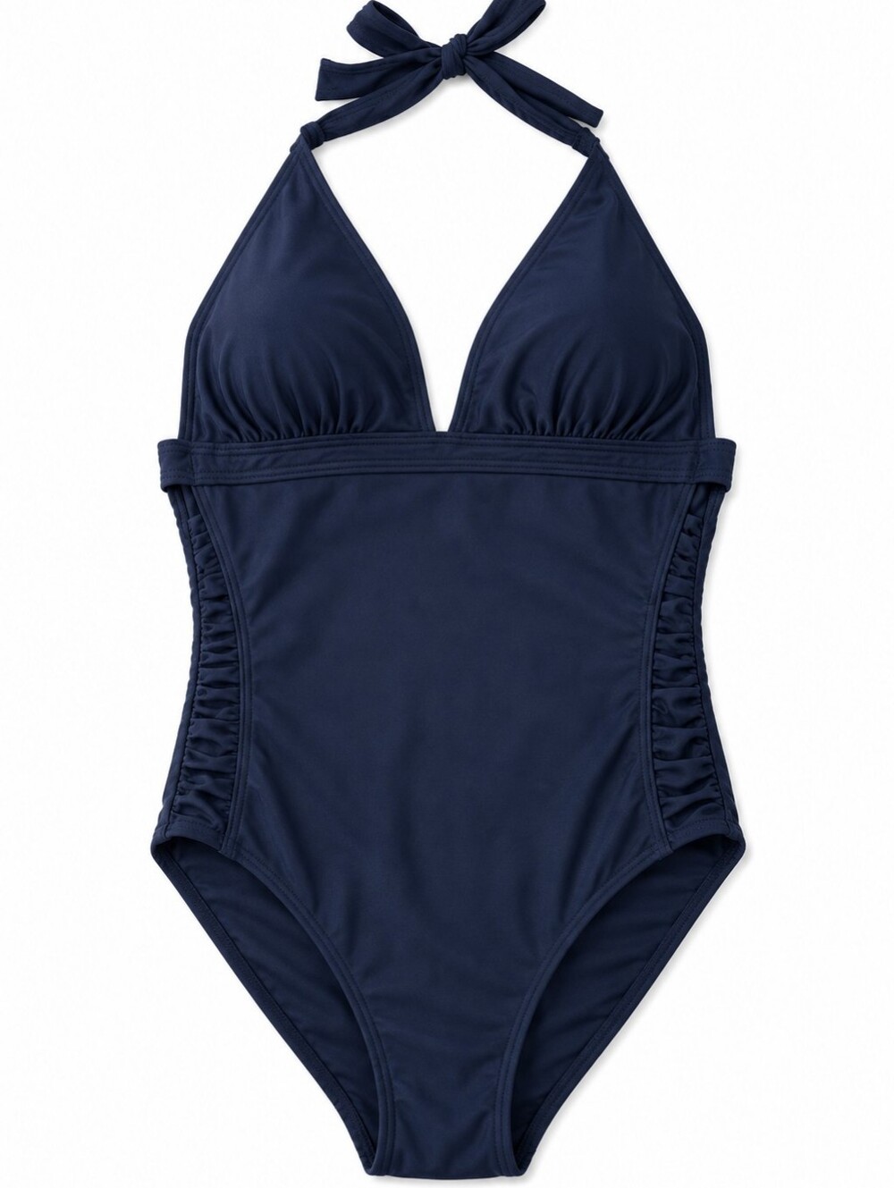 Point Zero Navy Halter One-Piece Swimsuit sz 16 NWOT